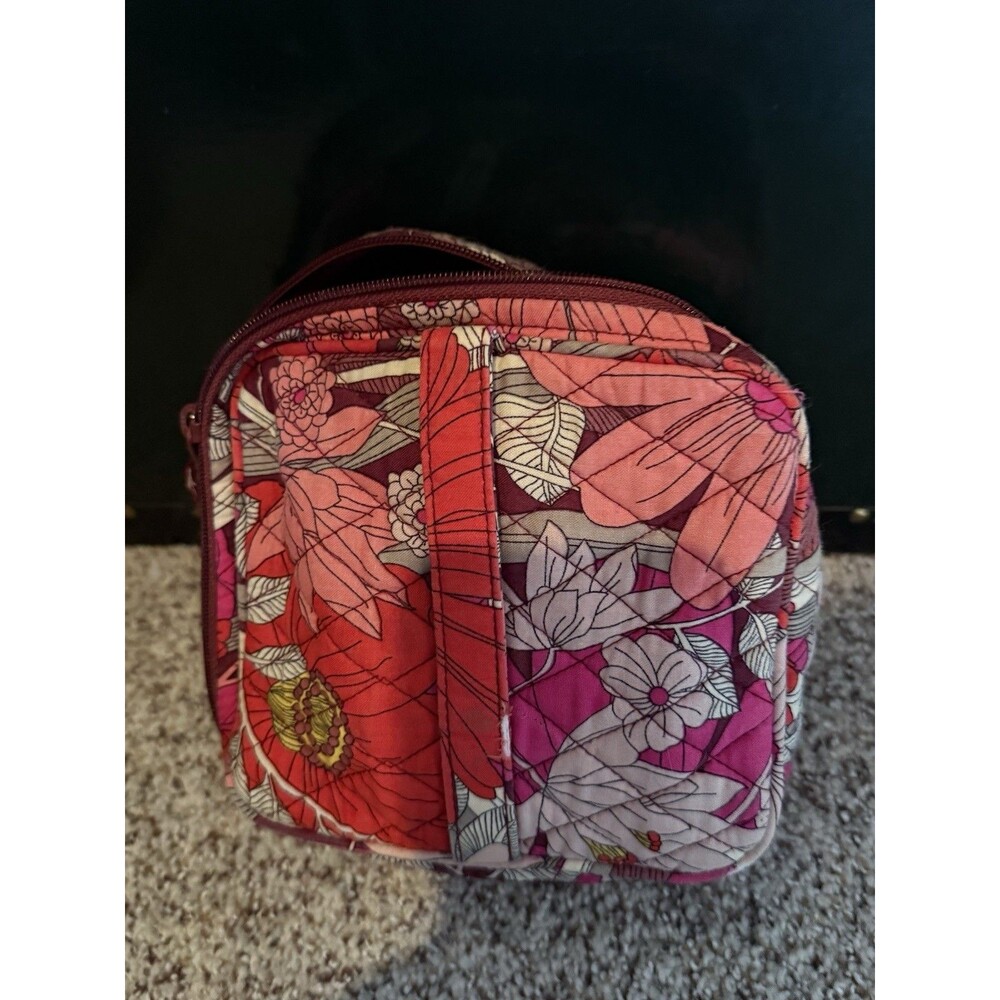 Vera Bradley Zip Around Cosmetic Bag Bohemian Blooms Pattern Travel Organizer